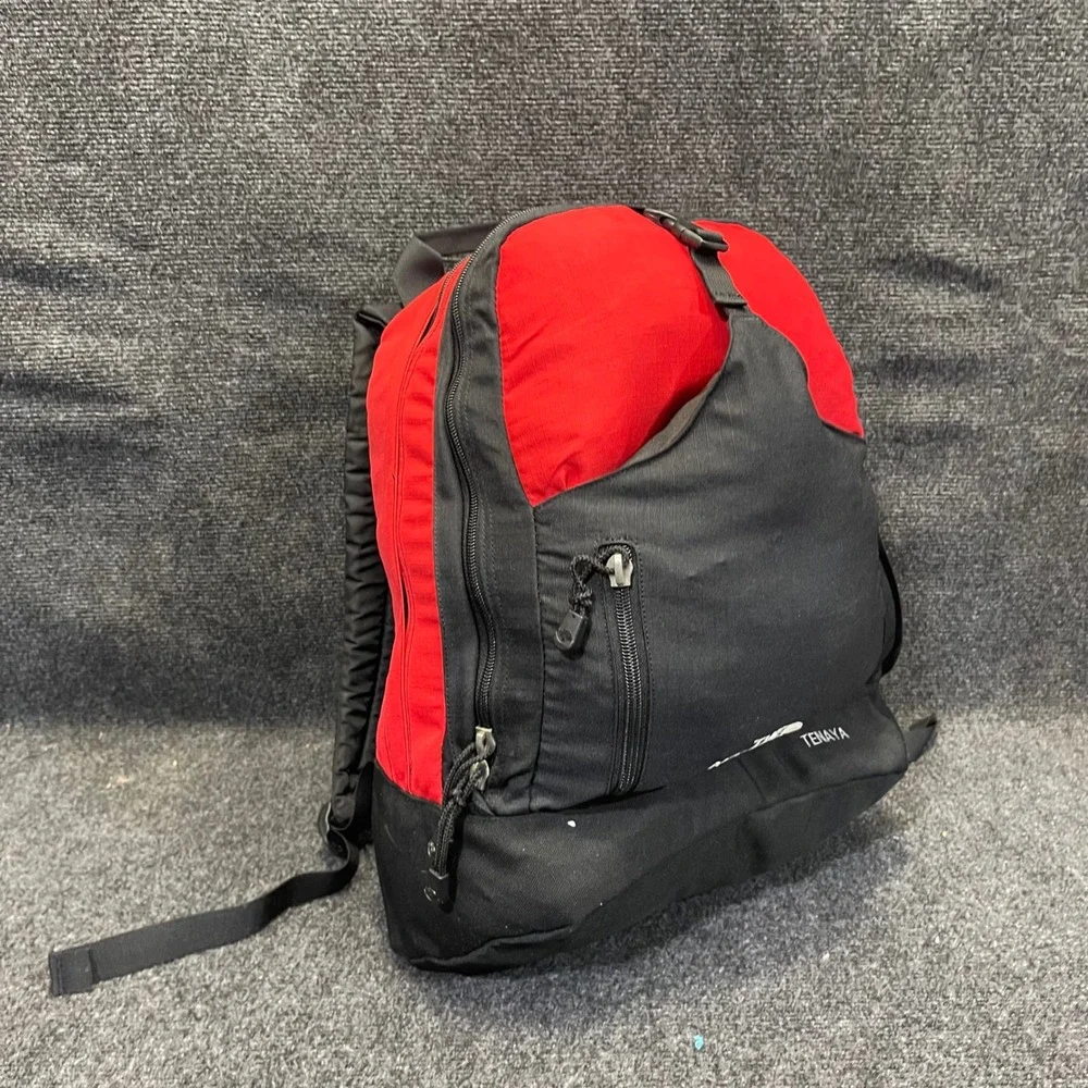 The North Face Tenaya Backpack Red/Black Vintage Bag Y2K Hiking Daypack